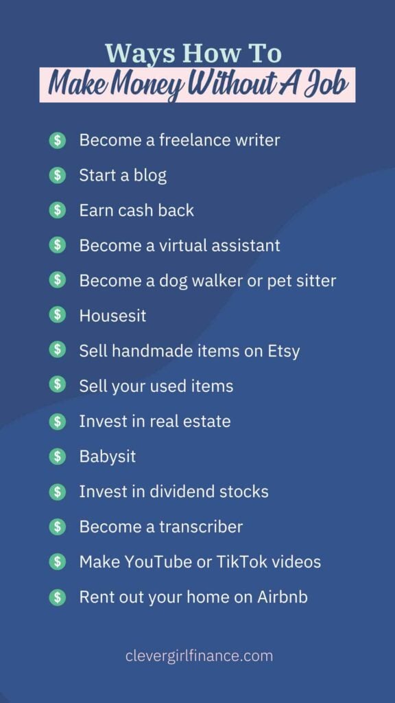 Make money without a job infographic